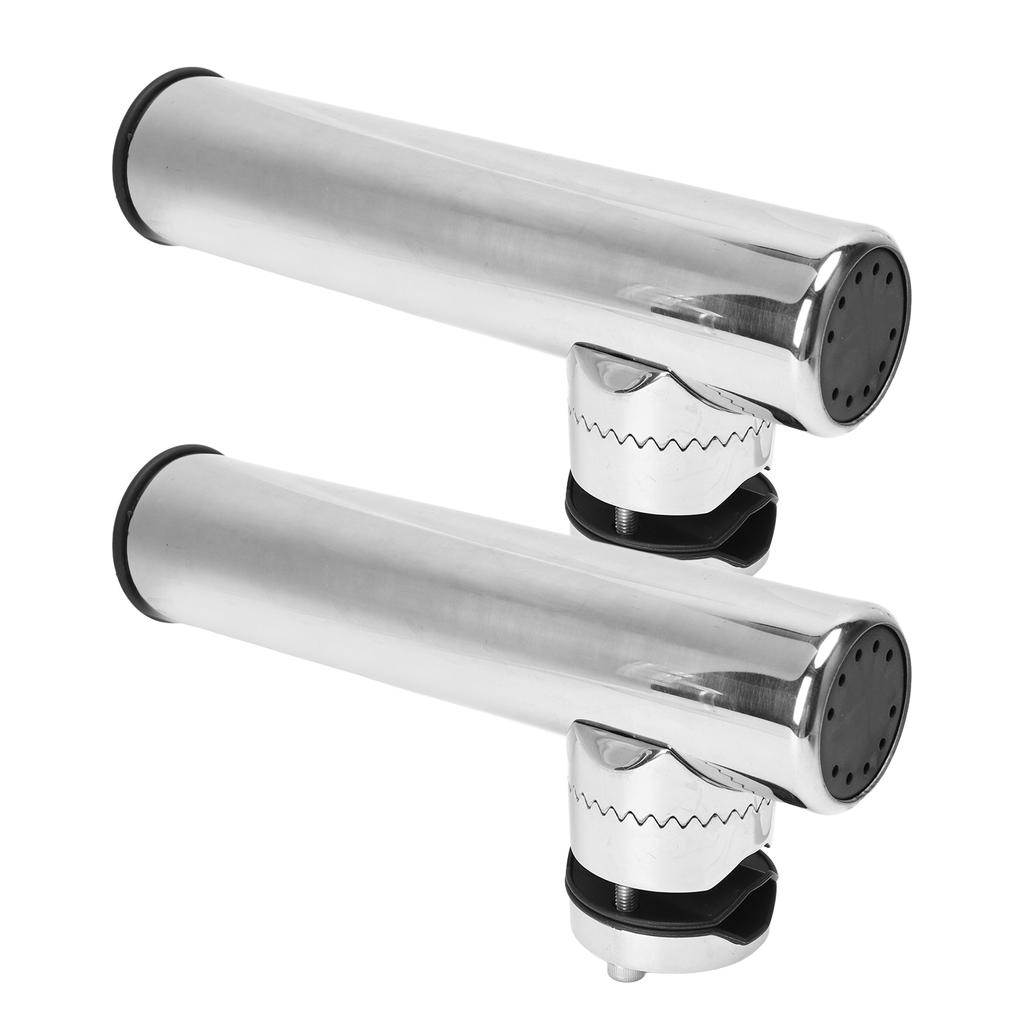 Fishing Rod Holder 316 Stainless Steel 360 Degrees  Rotation Adjustable Fishing Pole Clamp for 1in To 1‑1 4in Rail