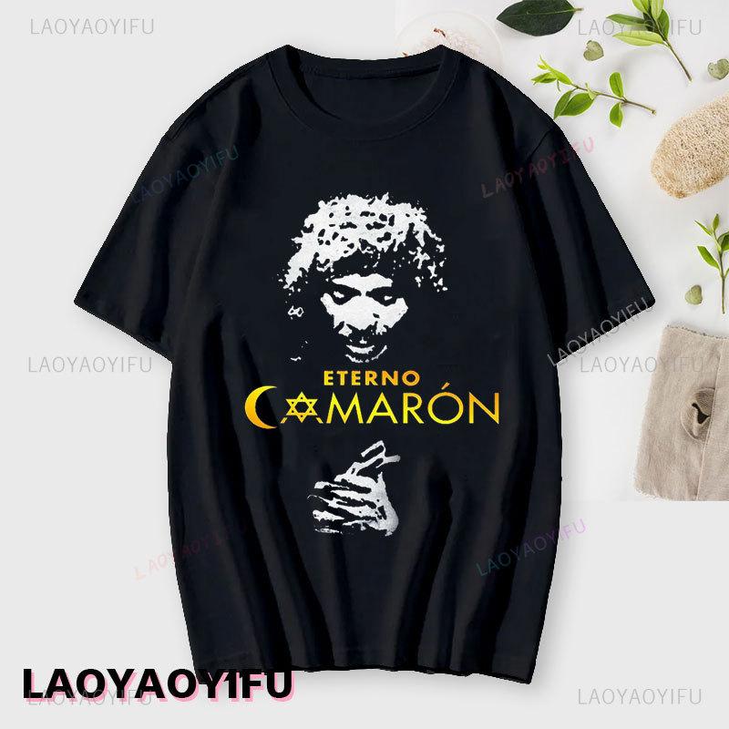 CAMARÓN Graphic Print Tops Stylish Men's T-shirt Fun Novelty Short Sleeved Streetwear Cotton Retro Trend Cool Street T Shirts
