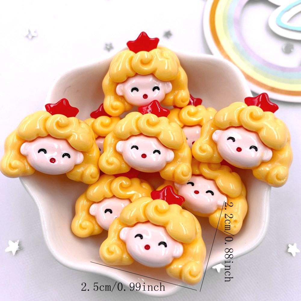 Resin Colorful Kawaii Sister Princess Flat Back Cartoons Figurines 10PCS Scrapbooks DIY Phone Decor Bow Accessories Crafts OM428