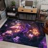 Enchanted Forest Large Area Rug - Non-Slip, Soft Crystal Velvet, Stylish Print with Glowing Orbs & Vibrant Foliage, Perfect for