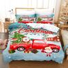 3D Digital Printing Three-Piece Set, Santa 2 Printing Bedding Kit