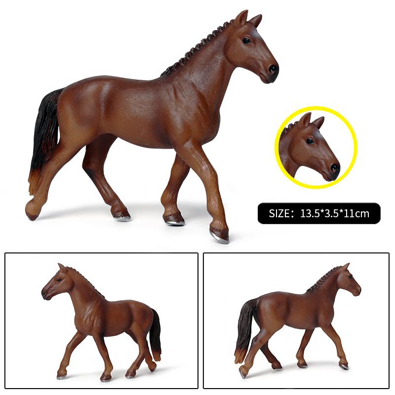 Oenux Original Forest Wild Steed Farm Animal Horse Realistic Model Action Figures Haflinger Ferghana horse PVC Figurines Toy Kid