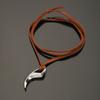 Retro Fashion Party Accessory Adjustable Leather Cord Necklace With Viking Style Fang Pendant