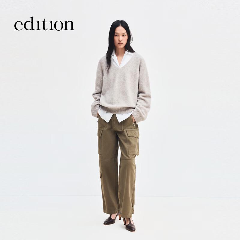 Edition Women's Wool Cashmere V-Neck Pullover Sweater