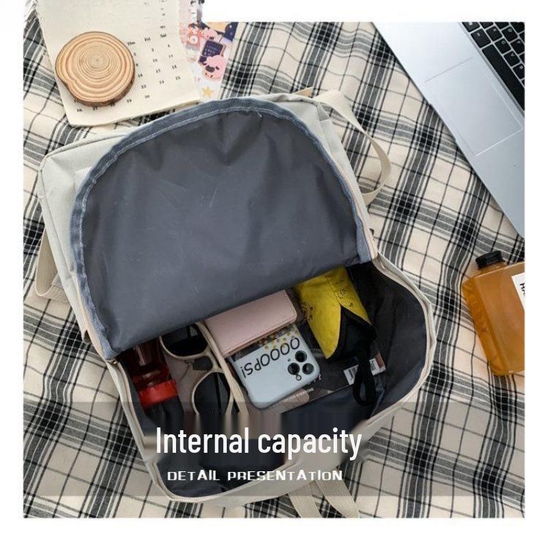 Men's and Women's Solid Color Canvas Backpack - Korean Style for High School & Middle School Students