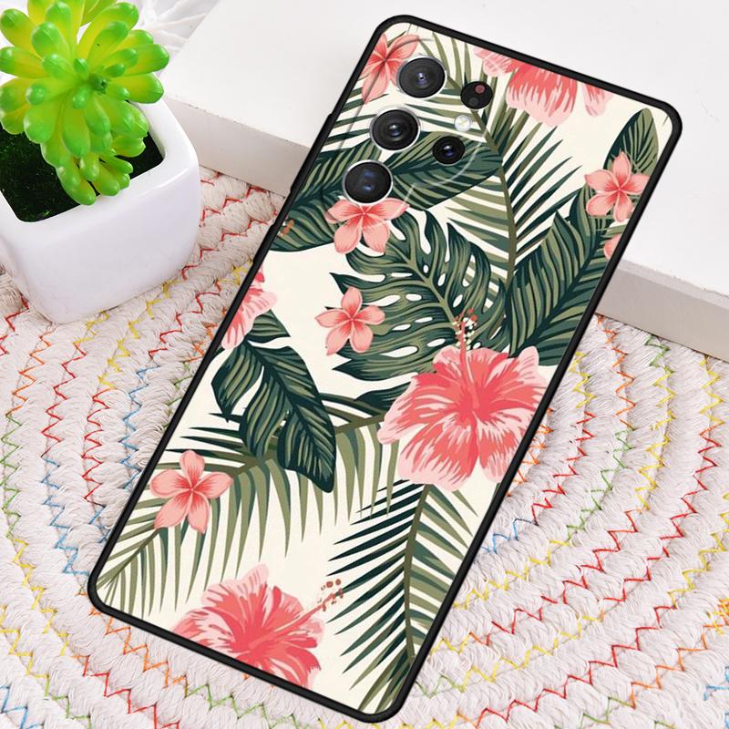 Palm Tree Leaves Plant Flower Silicone Phone Case For Samsung Galaxy Note 10 Pro S26 S25 S24 S23 S22 S21 Plus Ultra Capa Cover