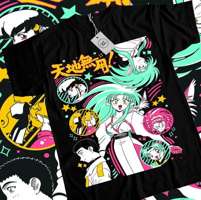 Tenchi Muyou In LoveTshirt Japanese Animation Comic Anime Unisexga Shirt Black