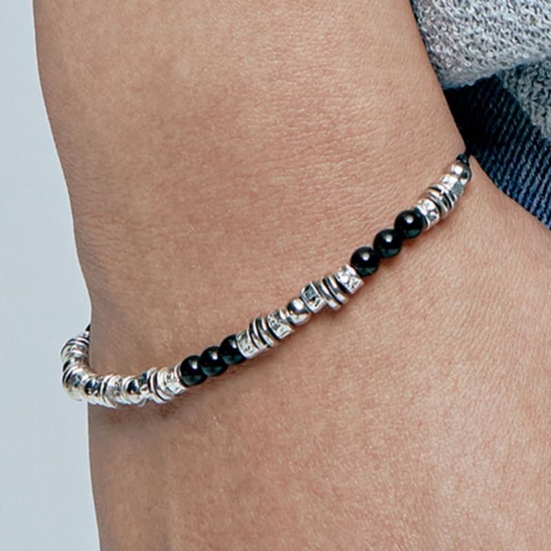 KND black & antique silver beads bracelet