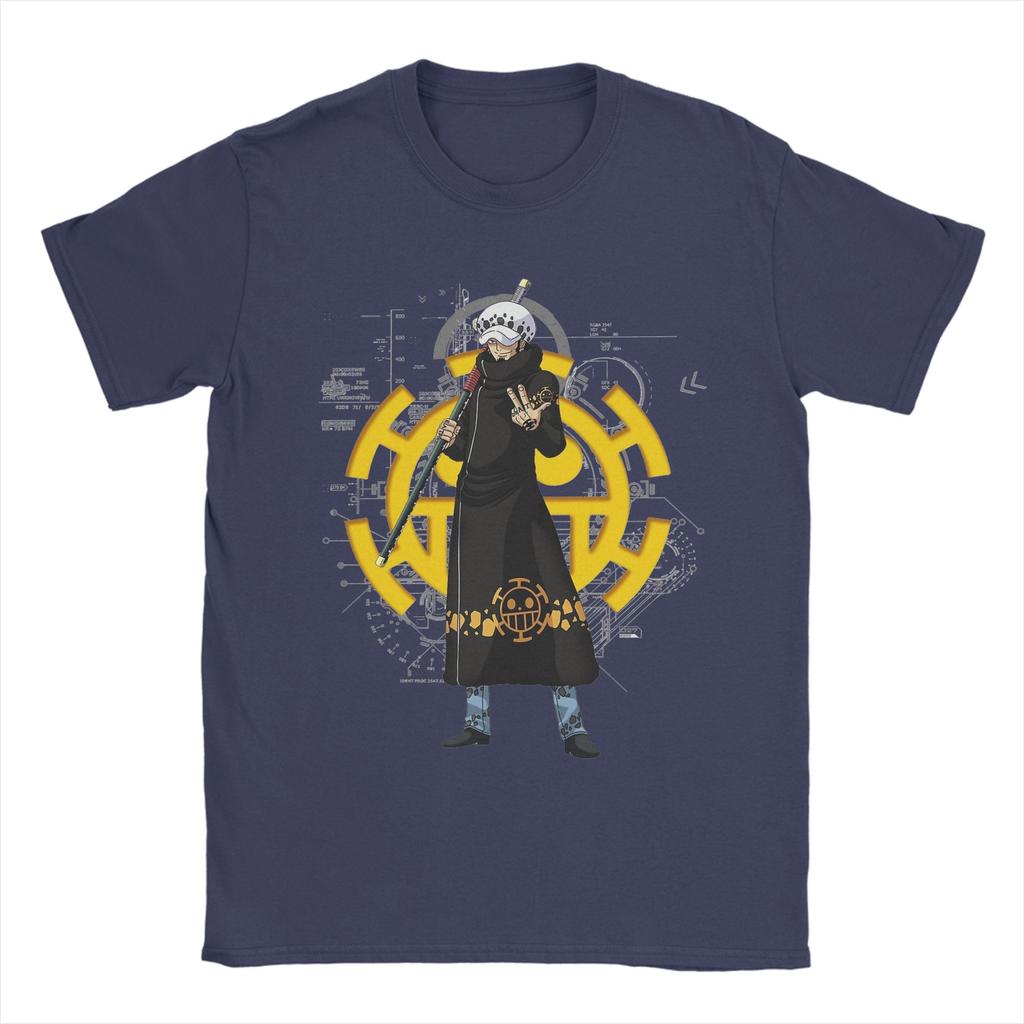 Trafalgar Law Ones Pieces T Shirts for Men 100 Cotton Funny TShirts O Neck Tee Shirt Short Sleeve Clothes Unique