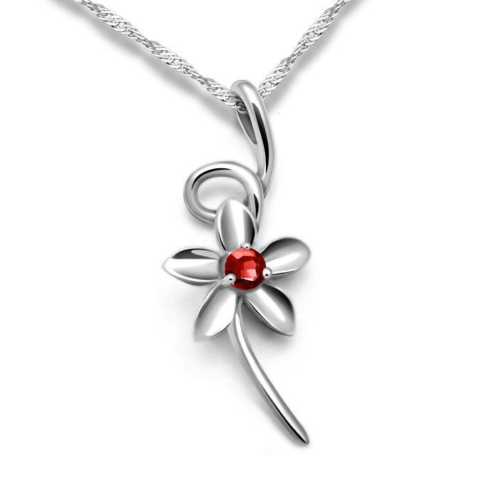 Direct Sales Korean Women'S Flower Pendant Necklace Simple Collarbone Chain Platinum-Plated Versatile Jewelry