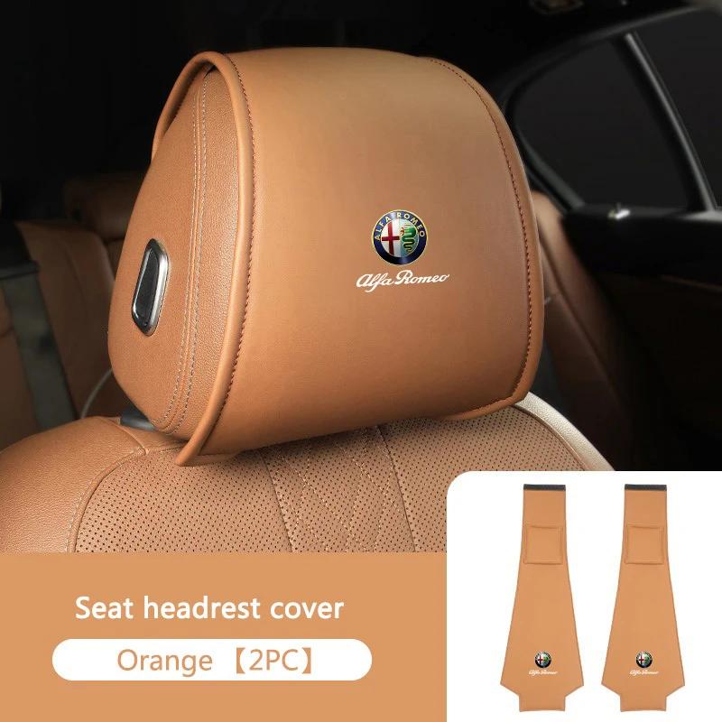Hub Caps 2PC Car Headrest Protector Breathable Seat Cover For Alfa Romeo Giulia Stelvio Giulietta 156 159 147 Mito Tonale Brera CVR1