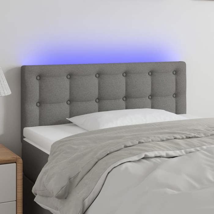 VidaXL LED Headboard Bedroom Furniture Single Bed Accessory Headboard Bed Frame Interior Dark Grey 3122037