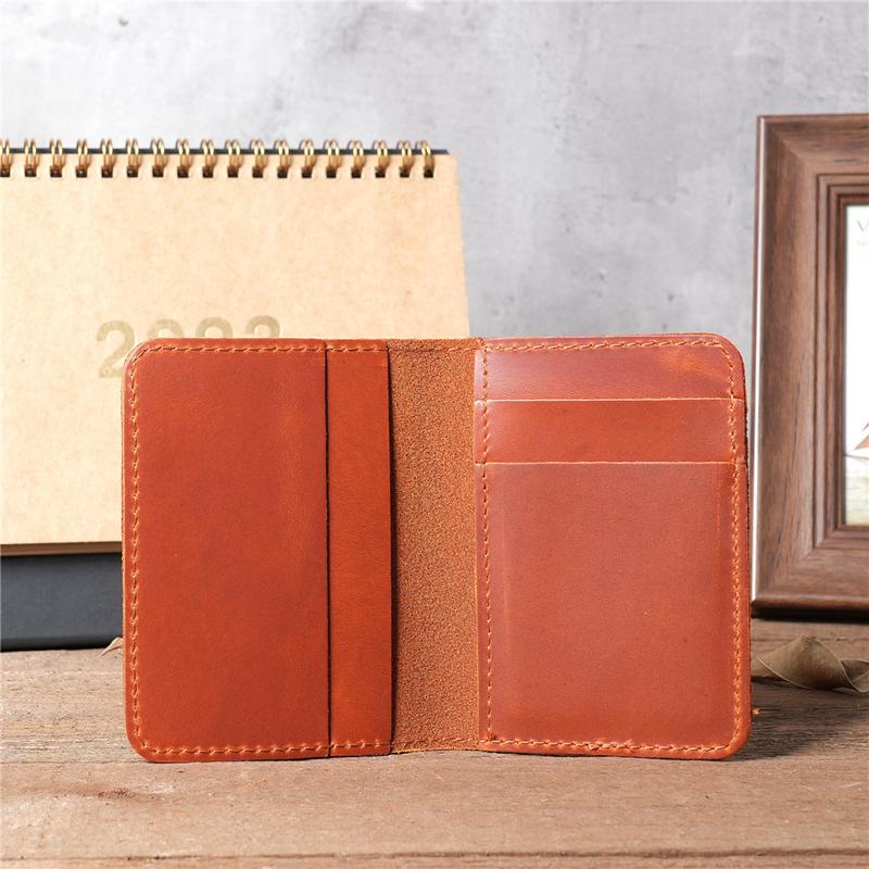 New Arrival Vintage Men's Genuine Leather Credit Card Holder Small Wallet Money Bag ID Card Case Mini Purse For Male