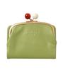 ZUCCHERO Damski portfel dwuklapkowy z zapięciem na zatrzask, Prawdziwa skóra, Mały, Wyprodukowano w Japonii, Zielony