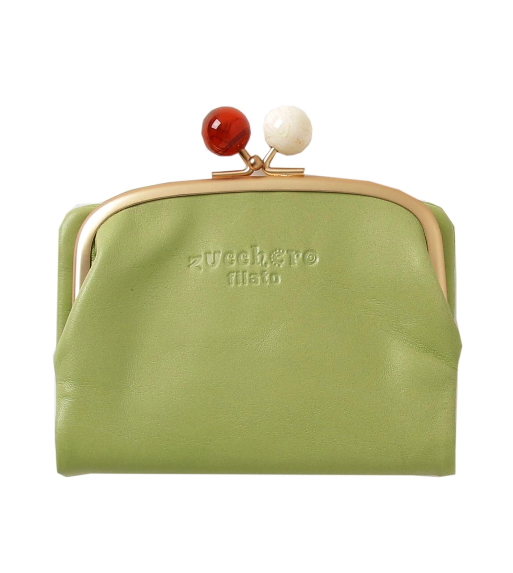 ZUCCHERO Женский бифолд кошелек с застежкой-кнопкой, Натуральная кожа, Маленький, Сделано в Японии, Зеленый