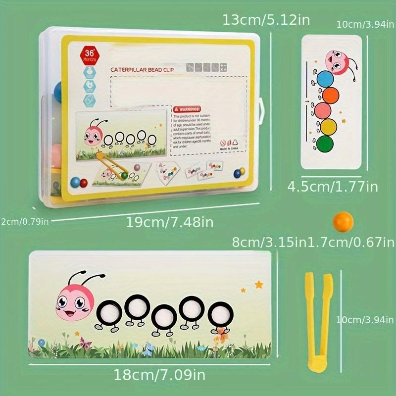 Wooden Clip Beads Games Montessori Toys Color Matching Parish Learning Set Fine Movement Training Educational Toys For Children