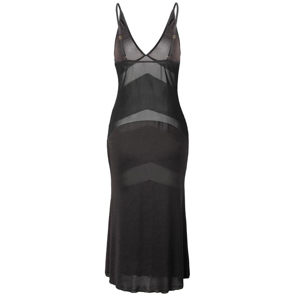 S-6XL Plus Size European & American Sexy Splicing Suspender Long Lingerie Dress