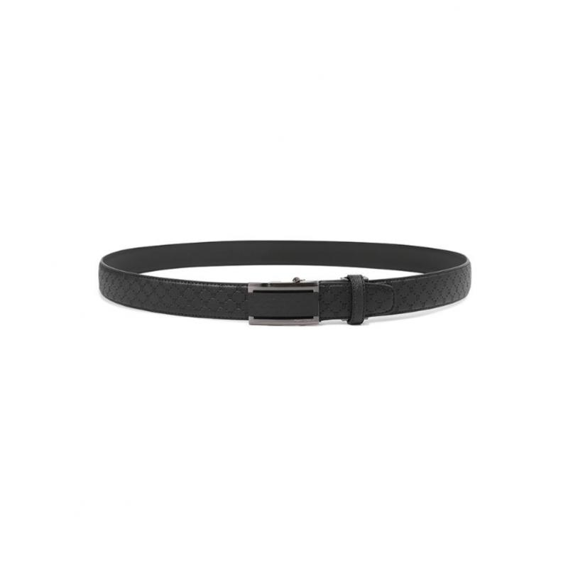 Benovero Leather Black Satin Logo Automatic Belt Bmg1acb1232k1