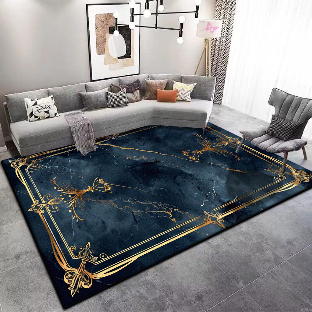 Nowoczesny Dywan do Dużego Salonu dla Seniorów Niebieski Antypoślizgowy Mata pod Stoliki Kawowe Możliwość Dostosowania Szatnia Biuro Sofa Dywan Miękki Łatwe Czyszczenie
