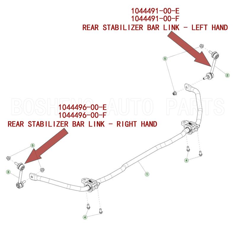 New For Tesla Model 3 17-23 24- Model Y 20-25 25- Rear LH & RH Stabilizer Bar Link OEM 1044491-00-E 1044496-00-E 1044491 1044496