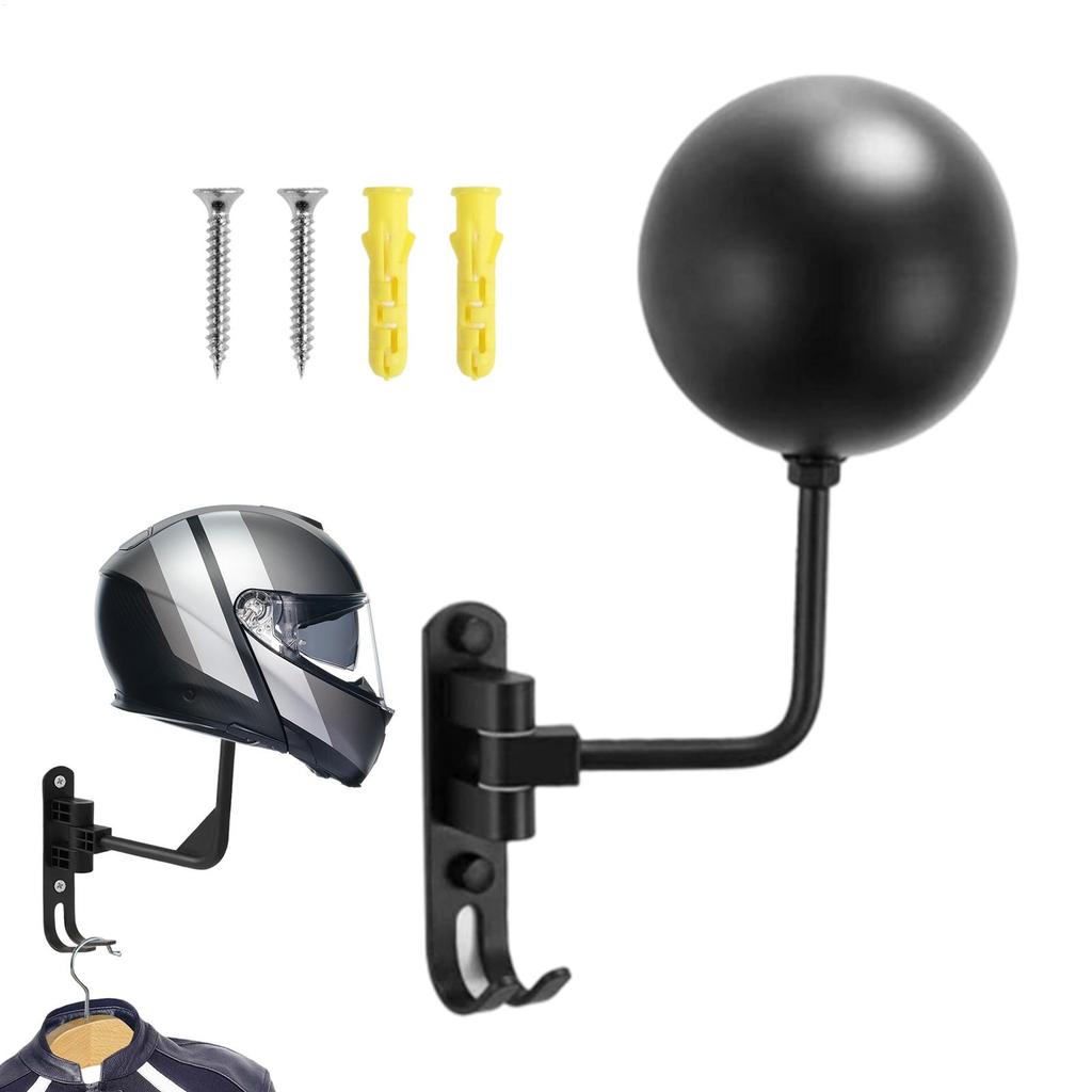 Motorcycle Helmet Holder Space Saving 180-Degree Rotatable Helmet Mount Wall-Mounted For Home Bedrooms Living Room Garage Gear
