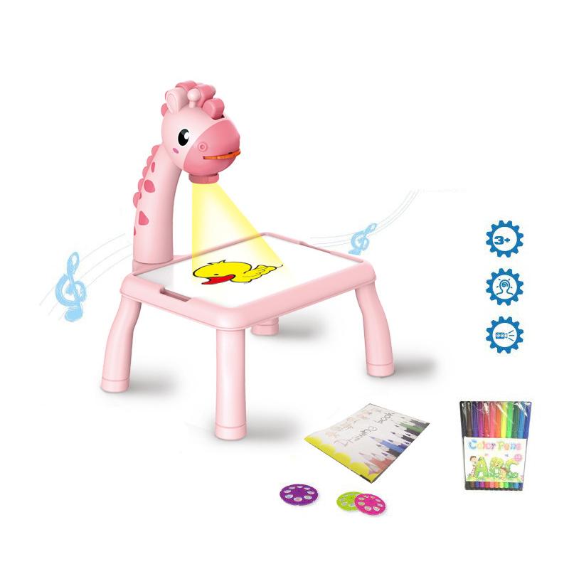 Kids Early Education Led Projector Drawing Table Toys Children Arts Painting Board Desk Mini Doodle Whiteboard Girl Gifts