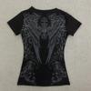 European Women's Y2K Fitted Short Sleeve Print Top T-Shirt Flirty Retro Fashion Women's Clothing