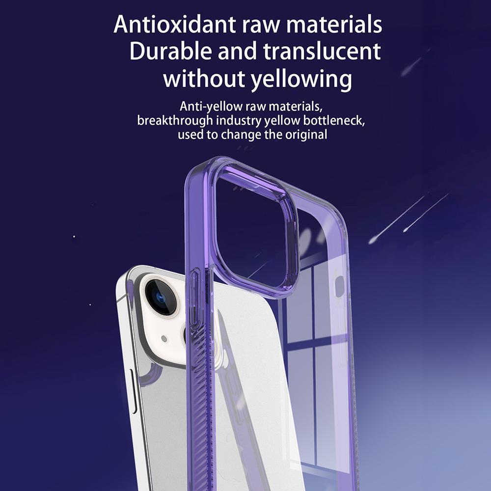 For iPhone 14 Plus Clear Phone Case TPU PC Anti-Slip Drop-Proof Back Cover