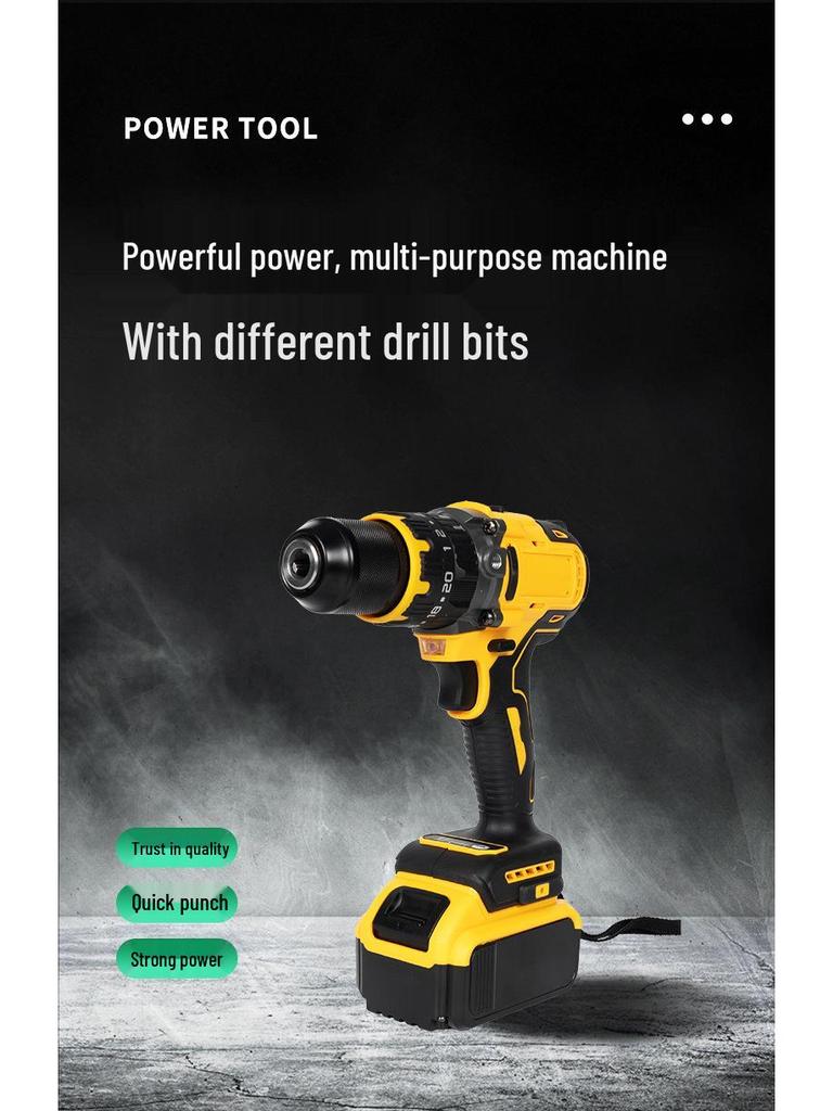 13mm Brushless Cordless Electric Drill - Multifunctional, High-Power Handheld Pistol Drill with Lithium Battery