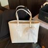 Simple and cute embossed sweet wind tote bag large capacity leisure commuting class versatile shoulder bag