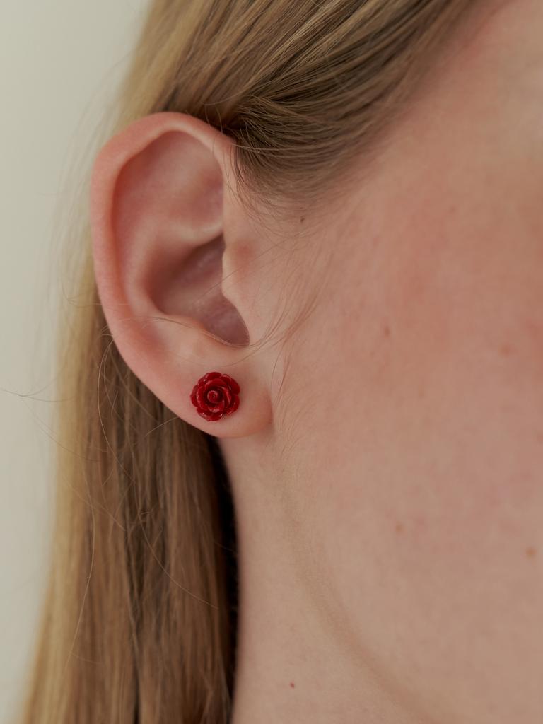 Love Me Monster Hawlite Rose Earrings