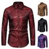 Chemise décontractée à manches longues ajustée slim fit jacquard pour homme S