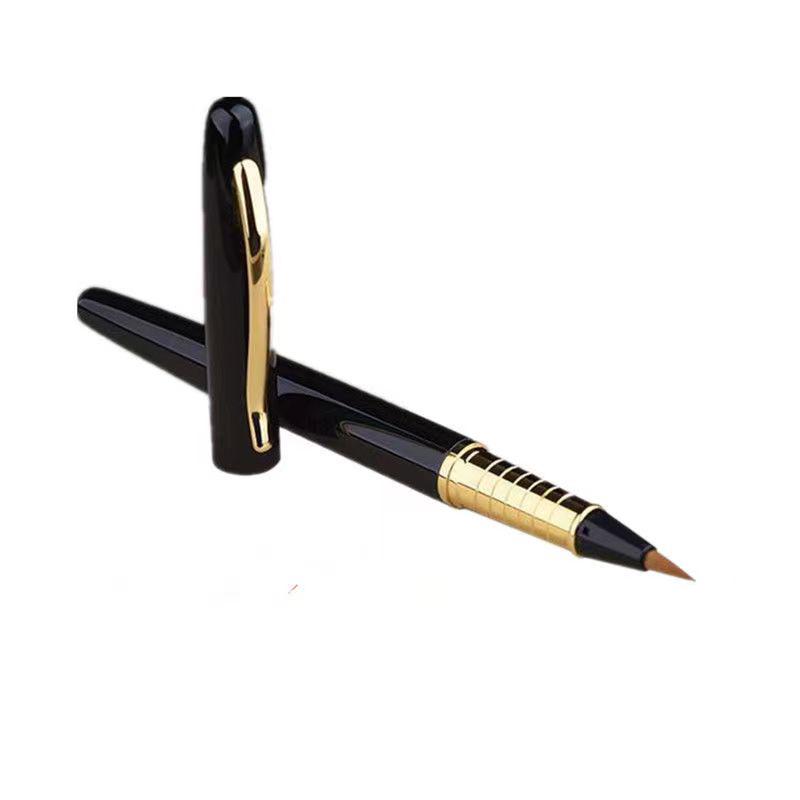 Stilou Pensulă cu Tija Metalică - Cartuș 2.6mm Perie Moale Scriere Caligrafică, Personaje Gravabile