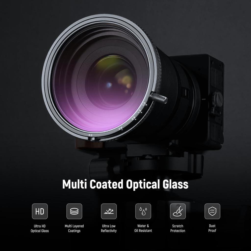 NEEWER True Colors Variable ND Filter ND2-ND32 & CPL, 2 In 1 Adjustable Neutral Density and Circular Polarizing Filter
