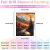 Fantasy Sunset High Mountain 5D DIY Full Diamond Art Kit for Adults Relaxing, Landscape Lovers Buy for Living Room Bedroom Wall Art Decoration 20x20