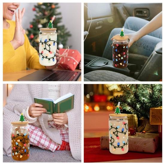 Yousheng Color-Changing Festive Tumbler Christmas Beer Can with Brush And Straw Holiday-themed Beverage Container