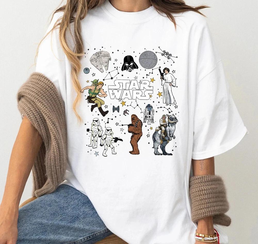 Star Wars Characters Group Shot Unisex T Shirt Adult 2025 S