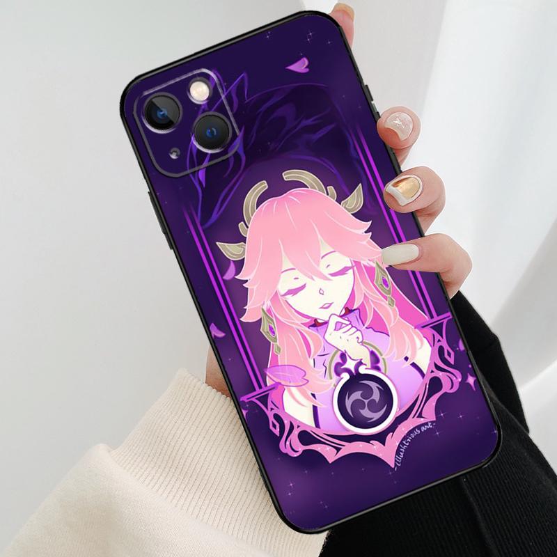 Yae Miko Genshin Impact Phone Case For iPhone 17 Pro Max 14 13 12 11 15 16 Pro Max mini 16 15 Plus 16e 17 Air Cover