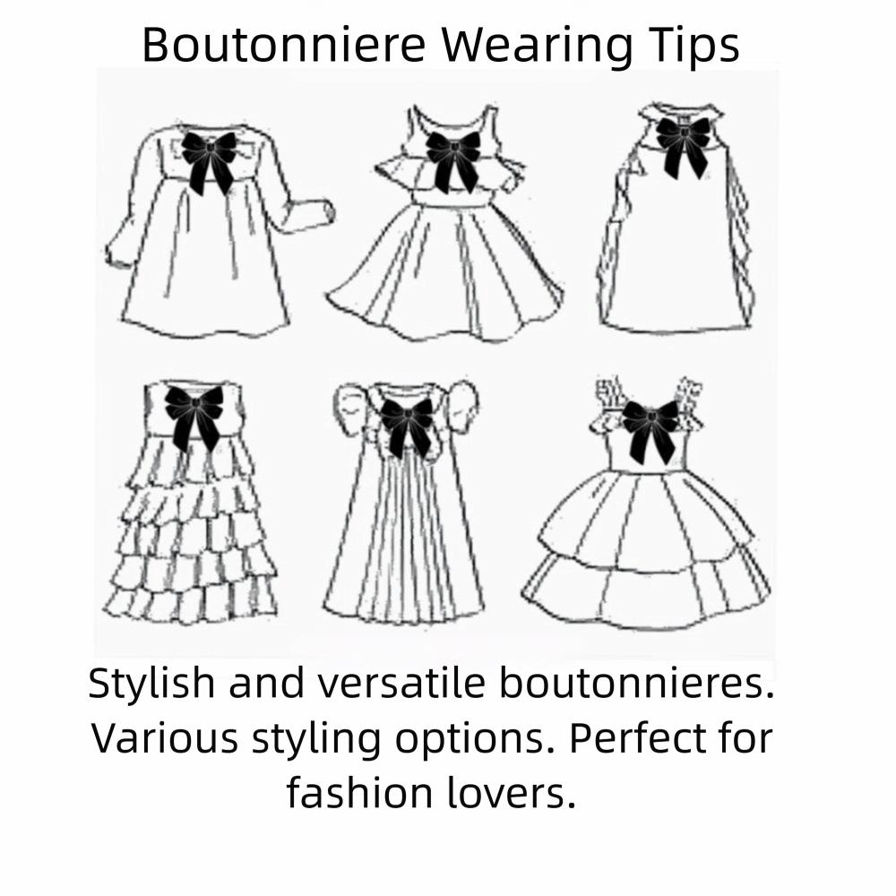 Back Pin Memorial Black Ribbon Brooch DIY Badge Accessories Rhinestones Bowknot Brooches Queen Mother Black Bow Ties