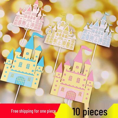 Fairy Tale Castle Cake Topper with Prince & Princess Ornaments