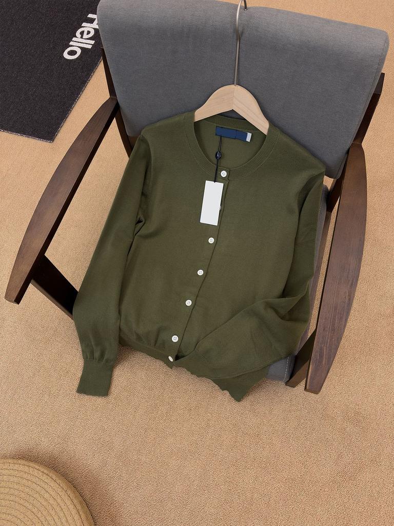 [Top Version] Scan the Code RL Pony Clean Surface Knitted Cardigan To Show Thinness, Casual Lazy Style, Spring and Summer Literary Style