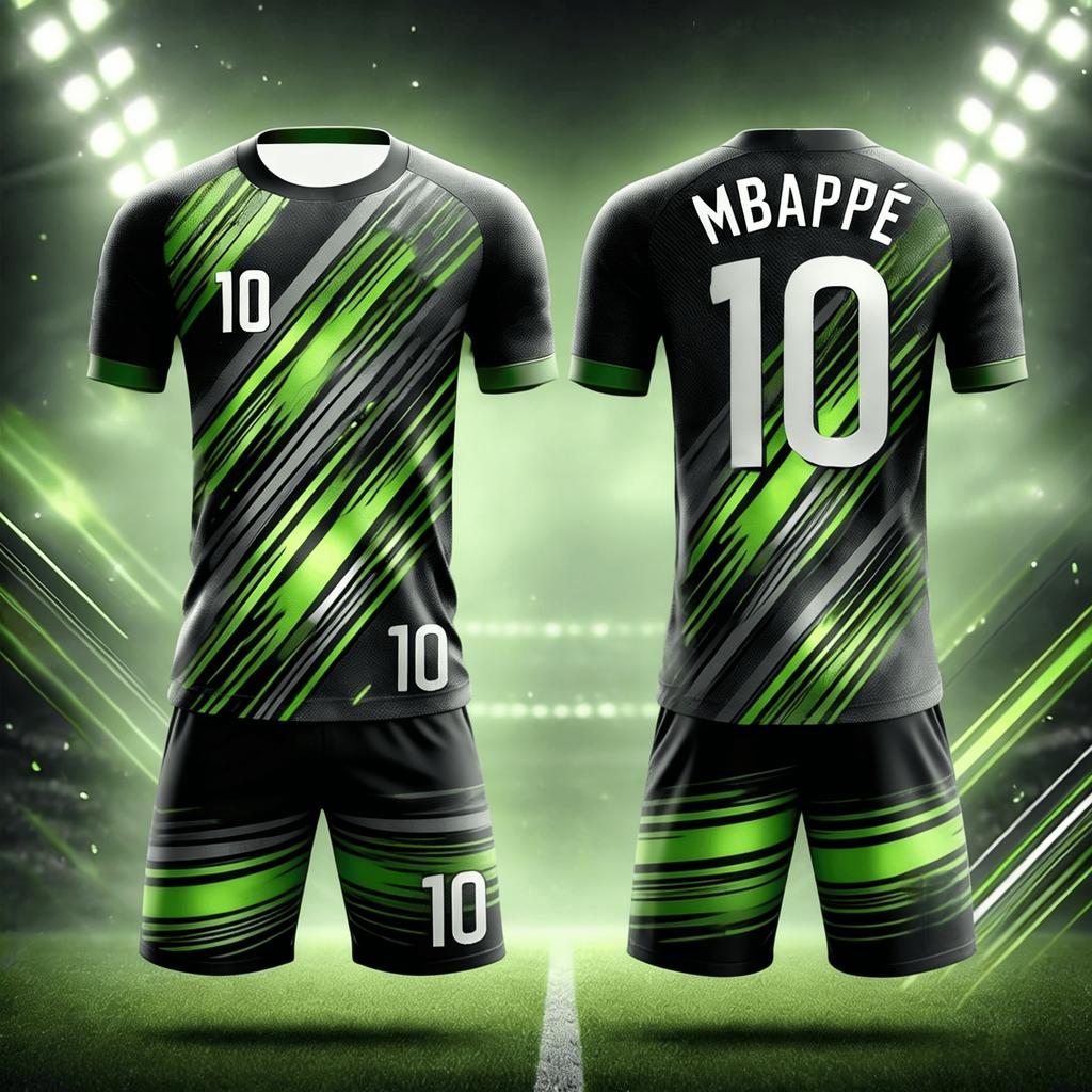 Summer New Football Star 3D Mbappe Fan Commemorative Edition No.10 Training Sports Adult/Children Short Sleeve Shorts Set Kids