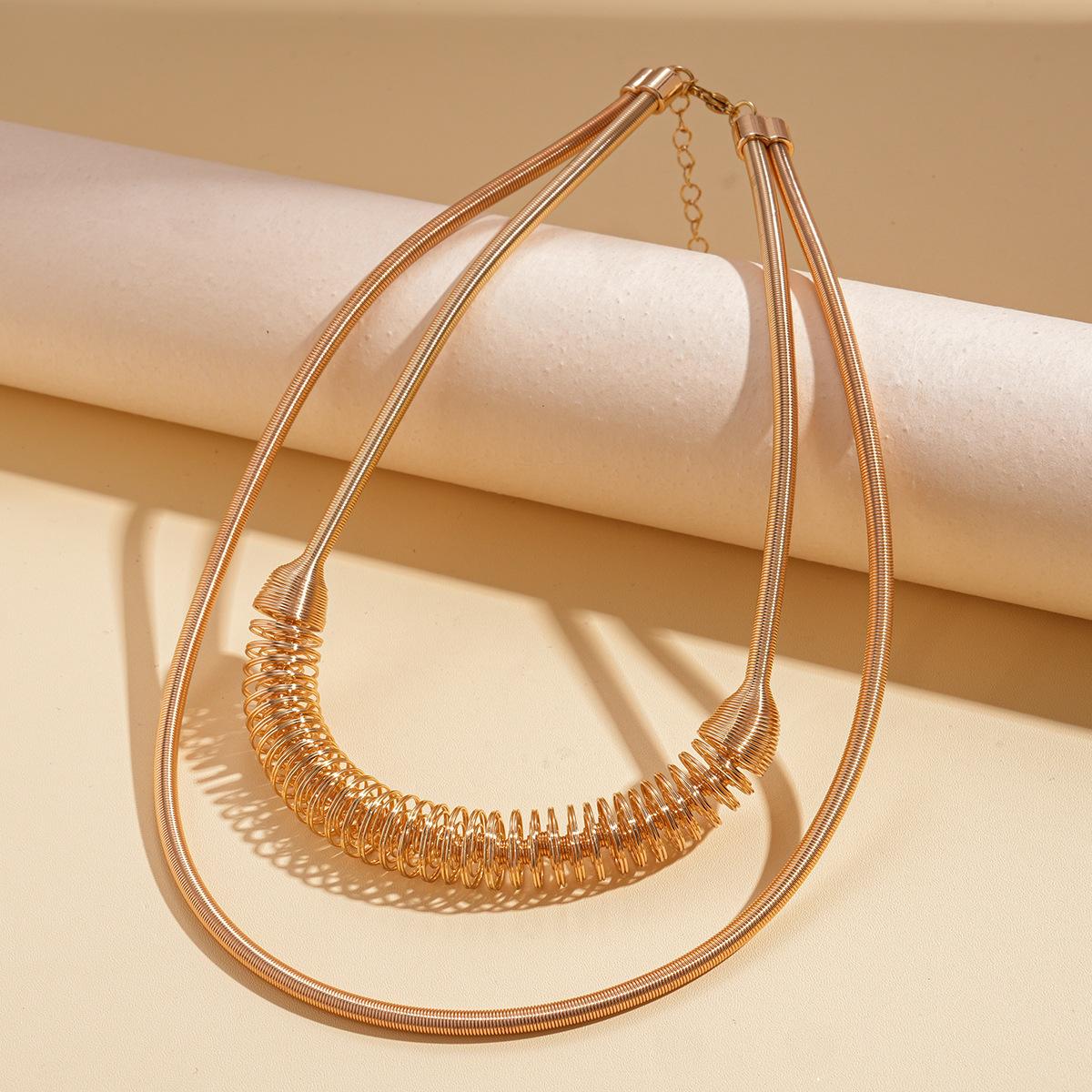 Vintage double spring sweater chain niche necklace