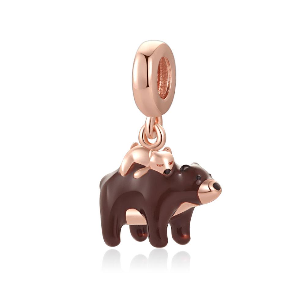 Newcopper Cute Animal Series Cat Dog Elephant Horse Bear Pendant Lucky Beads Fit Origina Charms Bracelet Diy Jewelry