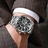 Business Multifunctional Hollow Chronograph Strap Calendar Fashion Large Dial Steel Strap Men'S Quartz Wrist Watch