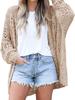 Spring Autumn New Arrivals Women's Oversized Long Sleeve Hollow Mesh Hair Sheep Knit Cardigan Coat
