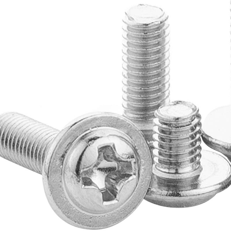 Custom 304 Stainless Steel PWM Cross Round Head Screw with Washer and Meson