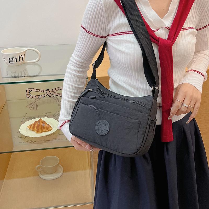 Solid Color Crossbody Bag Women's Multi-Compartment Lightweight Shoulder Bag