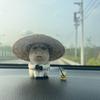 Straw Hat Weirdly Cow Figurine Decorative Dashboard Ornament Desk Decor Figurine  Desk Decoration