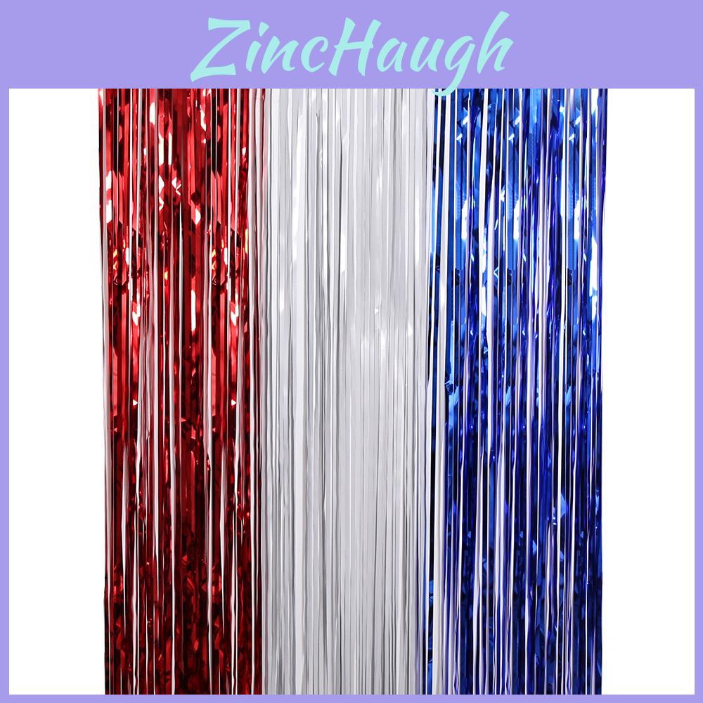 Vibrant Red White And Blue Independence Day Rain Curtain For Festive Party Decorations